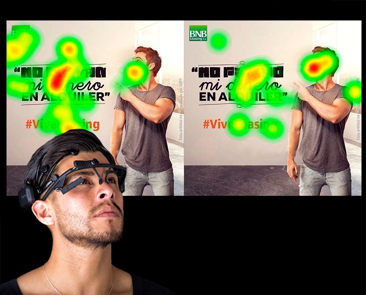 Eye tracker en uso — laboratorio de neuromarketing Mindtec Bolivia