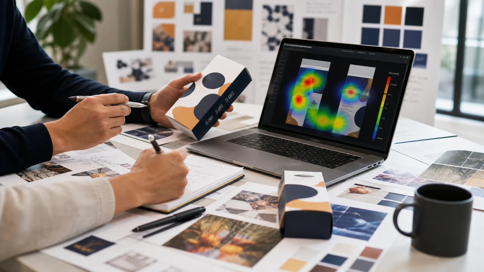 Analisis de branding y mapas de calor sobre empaques y piezas de marca